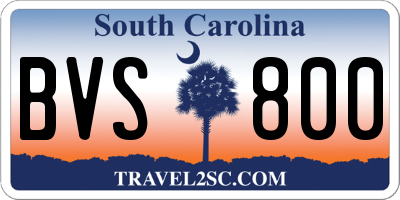 SC license plate BVS800