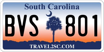SC license plate BVS801