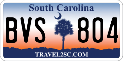 SC license plate BVS804