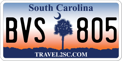 SC license plate BVS805