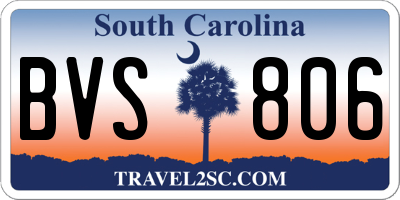 SC license plate BVS806