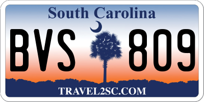 SC license plate BVS809