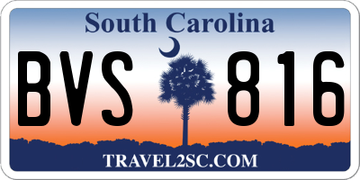 SC license plate BVS816