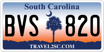 SC license plate BVS820