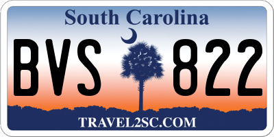 SC license plate BVS822