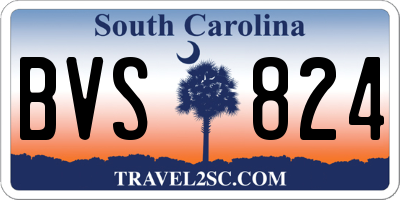 SC license plate BVS824