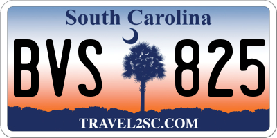 SC license plate BVS825