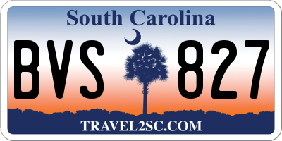 SC license plate BVS827