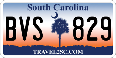 SC license plate BVS829
