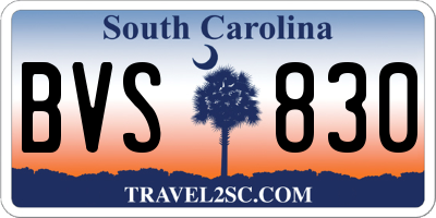SC license plate BVS830