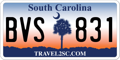 SC license plate BVS831
