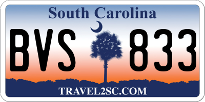 SC license plate BVS833