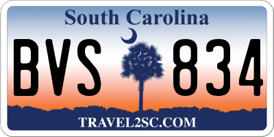 SC license plate BVS834
