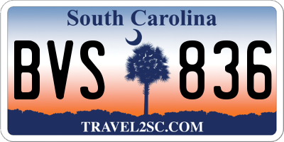 SC license plate BVS836