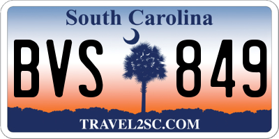 SC license plate BVS849