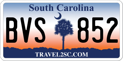 SC license plate BVS852