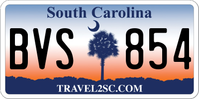 SC license plate BVS854
