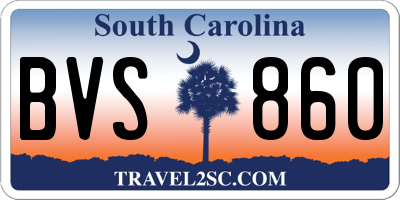SC license plate BVS860