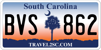 SC license plate BVS862