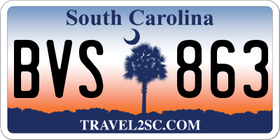 SC license plate BVS863