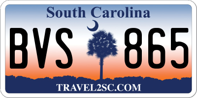 SC license plate BVS865