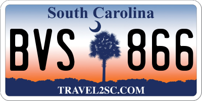 SC license plate BVS866