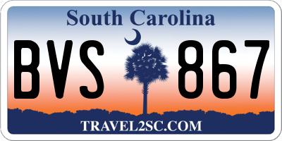 SC license plate BVS867