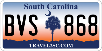 SC license plate BVS868