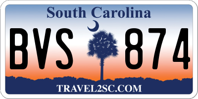 SC license plate BVS874