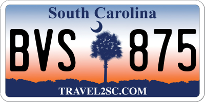 SC license plate BVS875