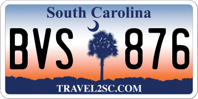 SC license plate BVS876