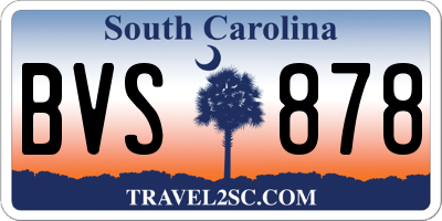 SC license plate BVS878