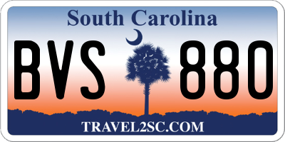 SC license plate BVS880
