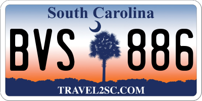 SC license plate BVS886