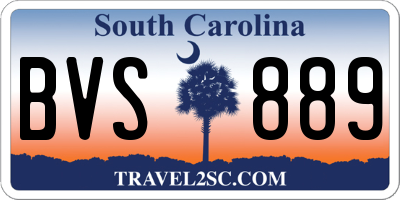 SC license plate BVS889