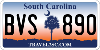 SC license plate BVS890