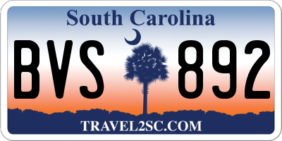 SC license plate BVS892