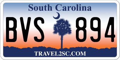 SC license plate BVS894