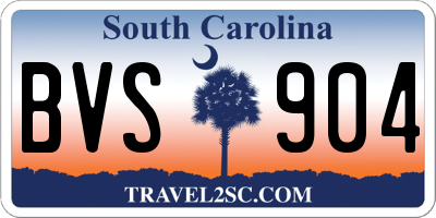 SC license plate BVS904
