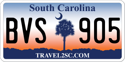 SC license plate BVS905