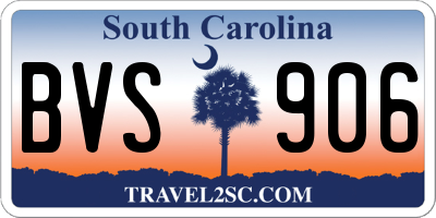 SC license plate BVS906