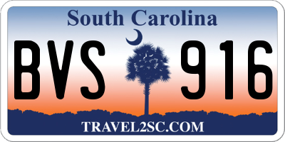 SC license plate BVS916