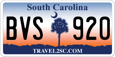SC license plate BVS920
