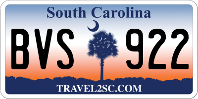 SC license plate BVS922