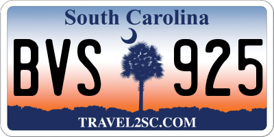 SC license plate BVS925