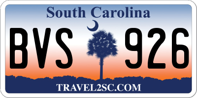 SC license plate BVS926