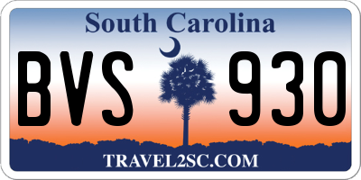 SC license plate BVS930