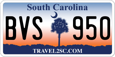 SC license plate BVS950