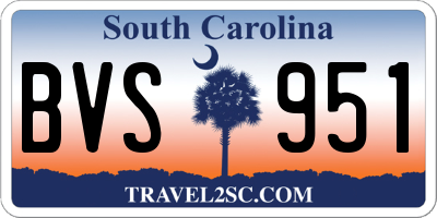 SC license plate BVS951
