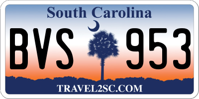 SC license plate BVS953